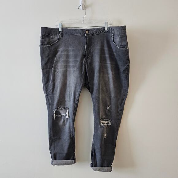 Asos Design Gray Distressed Skinny Jeans Size 40x30 - Picture 1 of 5